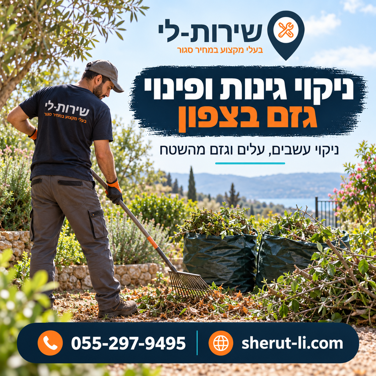ניקוי גינות ופינוי גזם בצפון