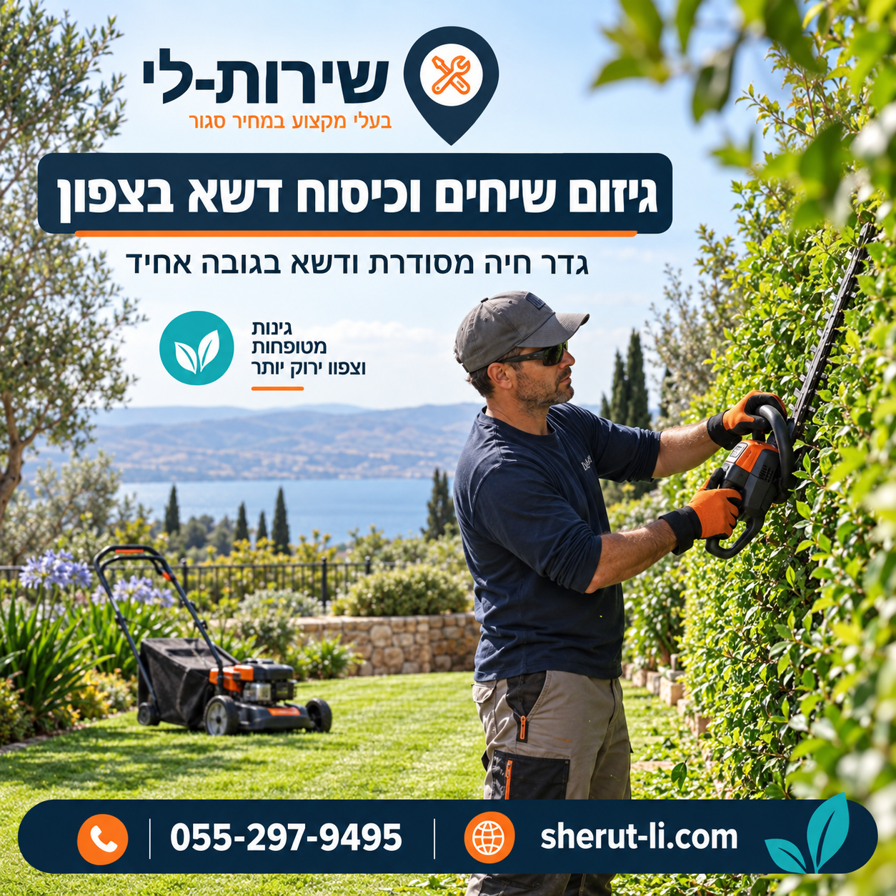 גיזום שיחים וכיסוח דשא בצפון